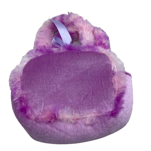 Aurora Fancy Pals Narwhale Purse Handbag Plush Soft Fuzzy Mermaid Scales 9" x 7" - Picture 2 of 6